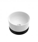 Раковина для ванной Marmorin Duo II Black Panel накладная без крыла литой камень белый/черный  P_U_536_03_0380