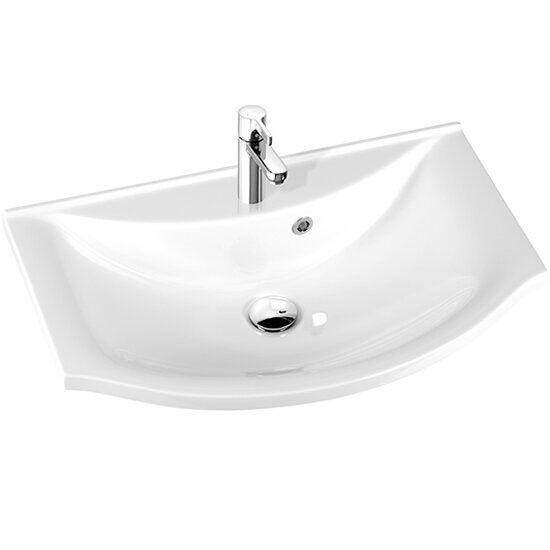 Раковина для ванной Marmorin Pamona 750 накладная без крыла литой камень белый 320 075 020 xx x