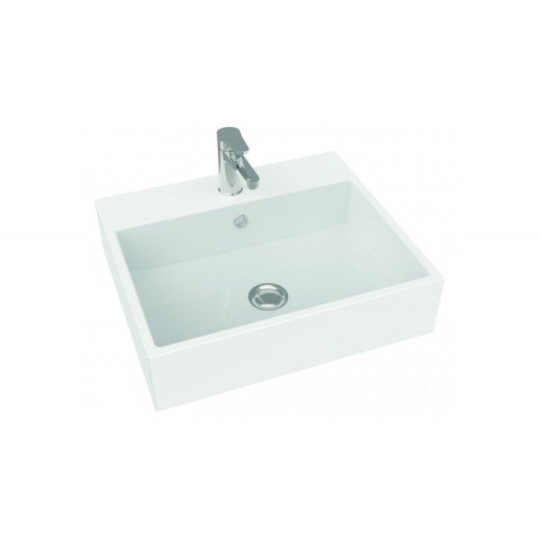 Раковина для ванной Marmorin Demi накладная без крыла литой камень белый  P_U_553_01_0500