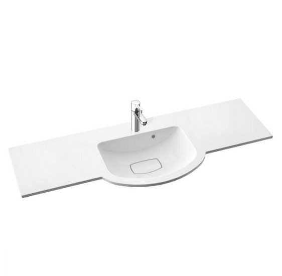 Раковина для ванної Marmorin Emma 1200 врізна з крилом литий камінь білий 639 120 020 xx x