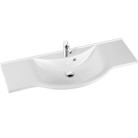 Раковина для ванной Marmorin Pamona 1210 накладная с крылом литой камень белый 320 121 020 xx x