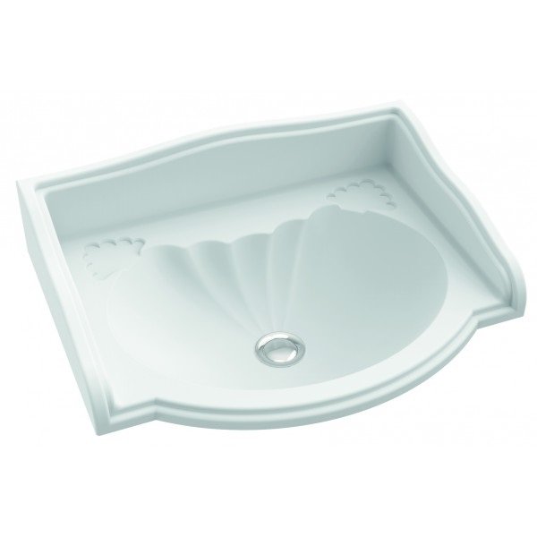 Раковина для ванной Marmorin Frigga врезная без крыла литой камень белый P_U_423_01_0600