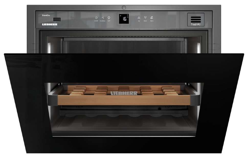 Вбудована винна шафа Liebherr WKEgb 582 GrandCru нержавіюча сталь/скло чорний WKEgb 582-21 001