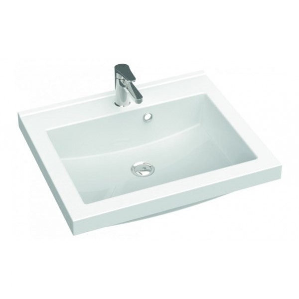 Раковина для ванної Marmorin Greta 600 врізна без крила литий камінь білий P_U_546_01_0600