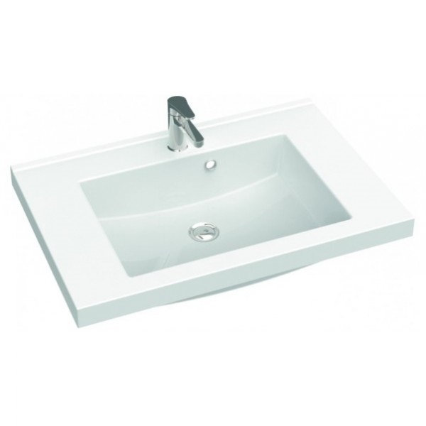 Раковина для ванной Marmorin Greta 750 врезная без крыла литой камень белый P_U_546_02_0750