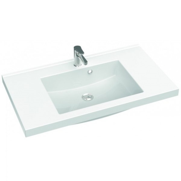 Раковина для ванної Marmorin Greta 900 врізна з крилом литий камінь білий P_U_546_03_0900