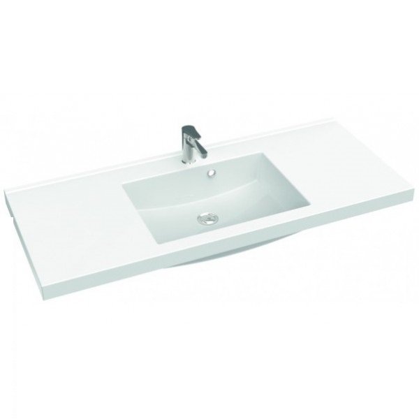 Раковина для ванної Marmorin Greta 1200 врізна з крилом литий камінь білий P_U_546_05_1200