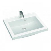 Раковина для ванной Marmorin Greta 600 врезная без крыла литой камень белый  P_U_546_01_0600