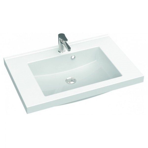 Раковина для ванної Marmorin Greta 750 врізна без крила литий камінь білий P_U_546_02_0750