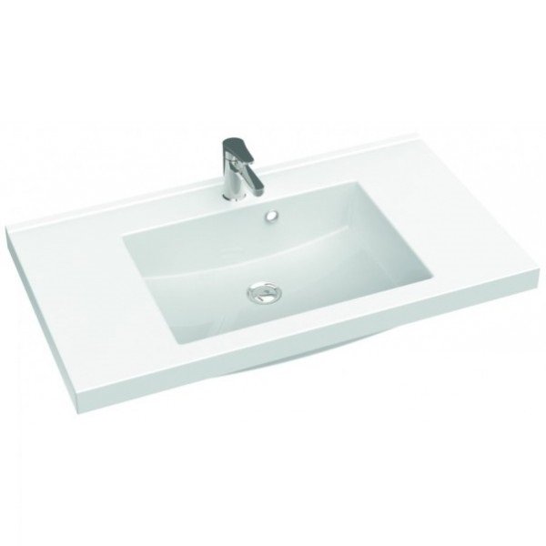 Раковина для ванной Marmorin Greta 900 врезная с крылом литой камень белый P_U_546_03_0900