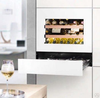 Вбудована винна шафа з ящиком для аксесуарів Liebherr Wkes 582 + 9901086 GrandCru нержавіюча сталь/скло білий WKEgw 582+9901086
