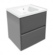 Шкафчик для ванной Volle Teo 65 см подвесной с раковиной серый 15-88-61G