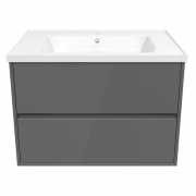 Шафка для ванної Volle Teo 80 см підвісний з раковиною сірий 15-88-81G