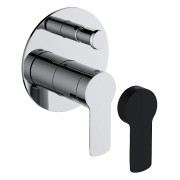 Смеситель для ванной Volle Libra однорычажный скрытого монтажа без излива с двумя ручками хром/черный 15202200