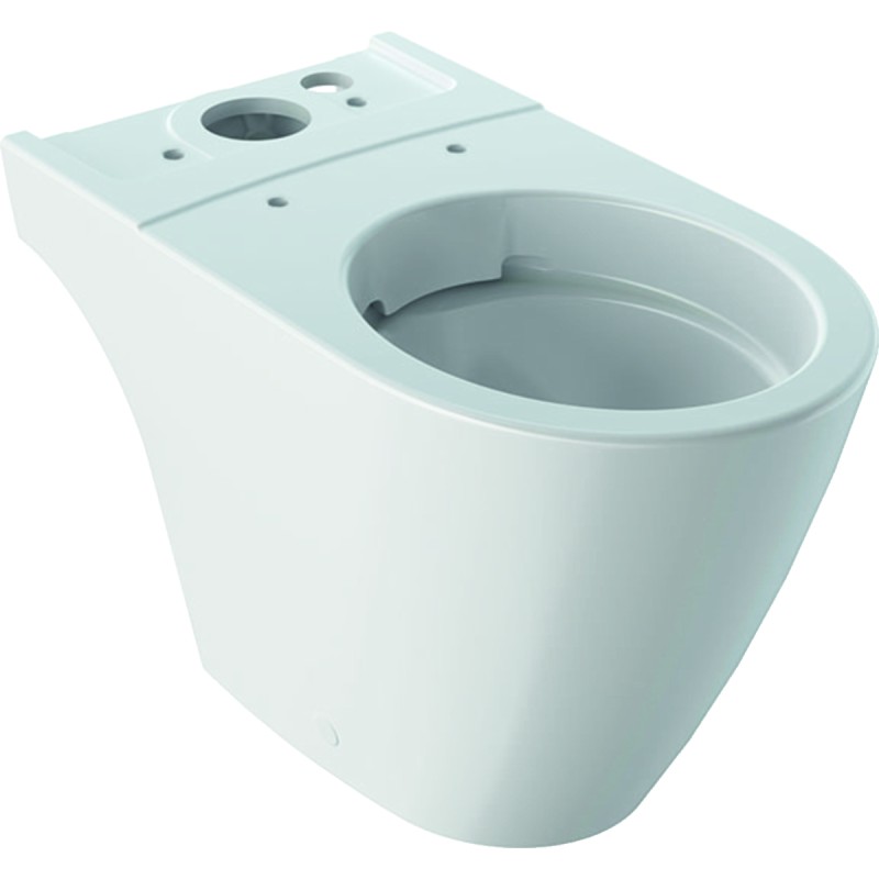 Унитаз напольный Geberit iCon Rimfree воронкообразный закрытая форма санфарфор белый 200460000