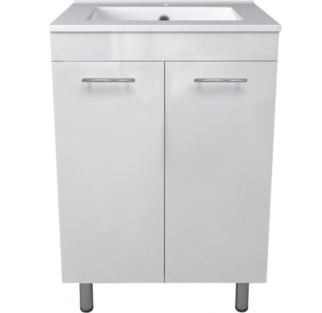 Тумба підлогова Volle Maro 600 з раковиною 60 см білий глянсовий 15-52-61