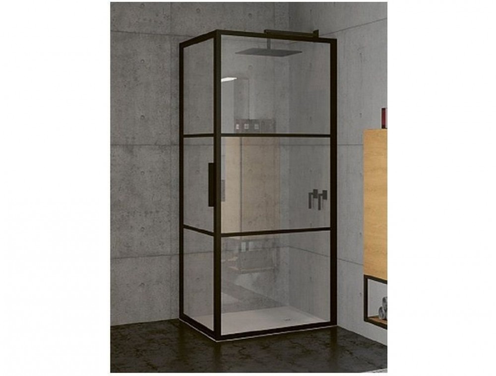 Душевой уголок Riho Grid GB201 100x90 см черный матовый/прозрачное стекло GB2100090