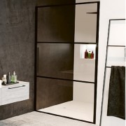 Душові двері Riho Grid GB101 90 см чорний/прозоре скло GB1090000