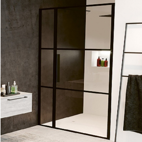 Душові двері Riho Grid GB104 110 см чорний/прозоре скло GB1110000