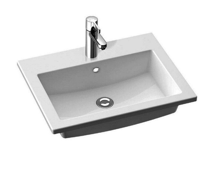 Раковина для ванної Marmorin Hubert 600 врізна без крила литий камінь білий P_U_547_01_0600