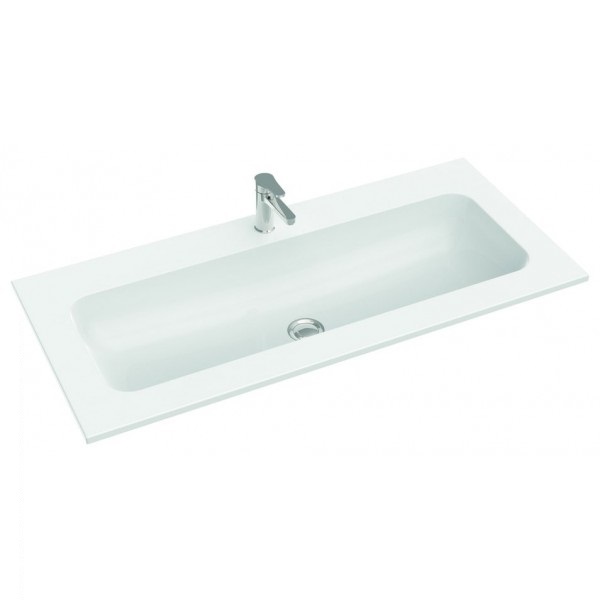 Раковина для ванной Marmorin Mono 1000 врезная без крыла литой камень белый P_U_595_03_1000