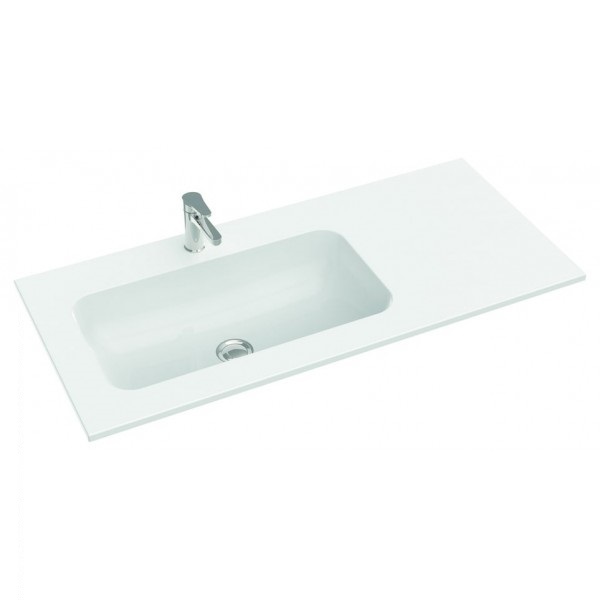 Раковина для ванной Marmorin Mono 1000 L врезная с крылом справа литой камень белый P_U_595_06_1000