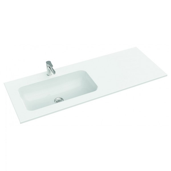 Раковина для ванной Marmorin Mono 1200 L врезная с крылом справа литой камень белый P_U_595_08_1200