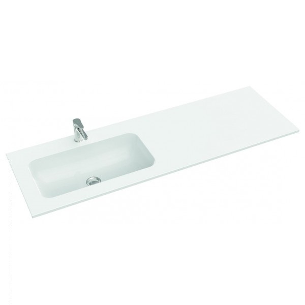 Раковина для ванної Marmorin Mono 1400 L врізна з крилом справа литий камінь білий P_U_595_10_1400