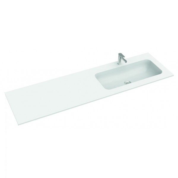 Раковина для ванной Marmorin Mono 1600 R врезная с крылом слева литой камень белый P_U_595_01_1600