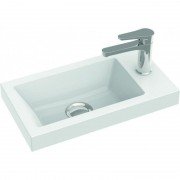 Раковина для ванной Marmorin April 400 врезная без крыла литой камень белый P_U_622_01_0400