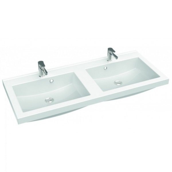 Раковина для ванної Marmorin Greta 1200 D врізна без крила литий камінь білий P_U_546_06_1200