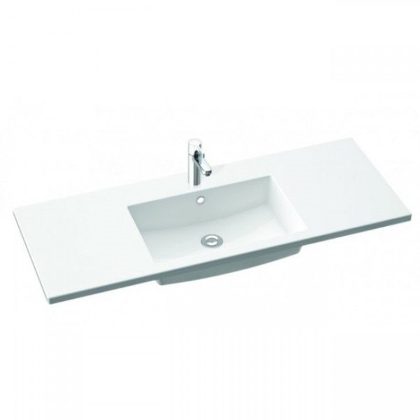 Раковина для ванной Marmorin Hubert 1200 врезная с крылом литой камень белый P_U_547_04_1200