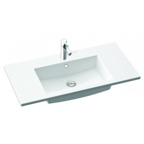 Раковина для ванної Marmorin Hubert 900 врізна з крилом литий камінь білий P_U_547_03_0900