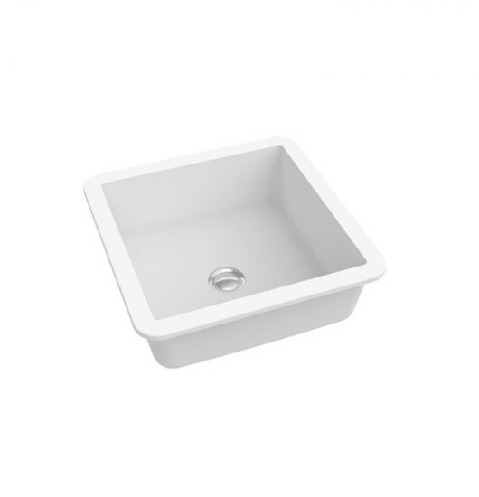 Раковина для ванної Marmorin Lena IV Inset врізна квадратна литий камінь білий P_U_539_07_0448