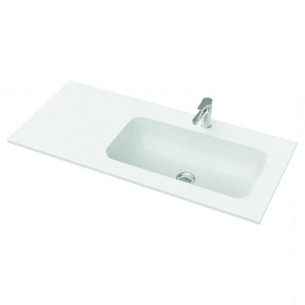 Раковина для ванной Marmorin Mono 1000 R врезная с крылом слева литой камень белый P_U_595_07_1000