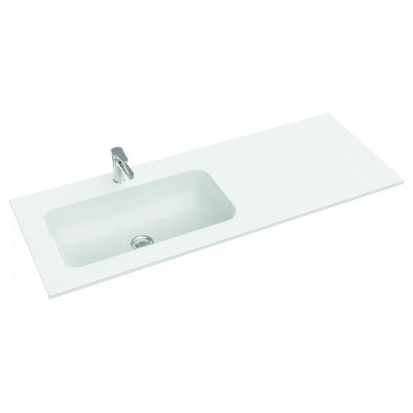 Раковина для ванної Marmorin Mono 1200 L врізна з крилом справа литий камінь білий P_U_595_08_1200