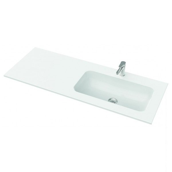 Раковина для ванной Marmorin Mono 1200 R врезная с крылом слева литой камень белый P_U_595_09_1200