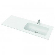 Раковина для ванної Marmorin Mono 1200 R врізна з крилом зліва литий камінь білий P_U_595_09_1200