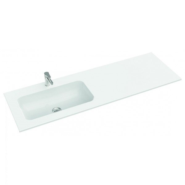 Раковина для ванної Marmorin Mono 1400 L врізна з крилом справа литий камінь білий P_U_595_10_1400