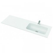 Раковина для ванної Marmorin Mono 1400 R врізна з крилом зліва литий камінь білий P_U_595_11_1400