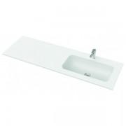 Раковина для ванної Marmorin Mono 1400 R врізна з крилом зліва литий камінь білий P_U_595_11_1400