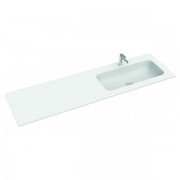 Раковина для ванної Marmorin Mono 1600 R врізна з крилом зліва литий камінь білий P_U_595_01_1600