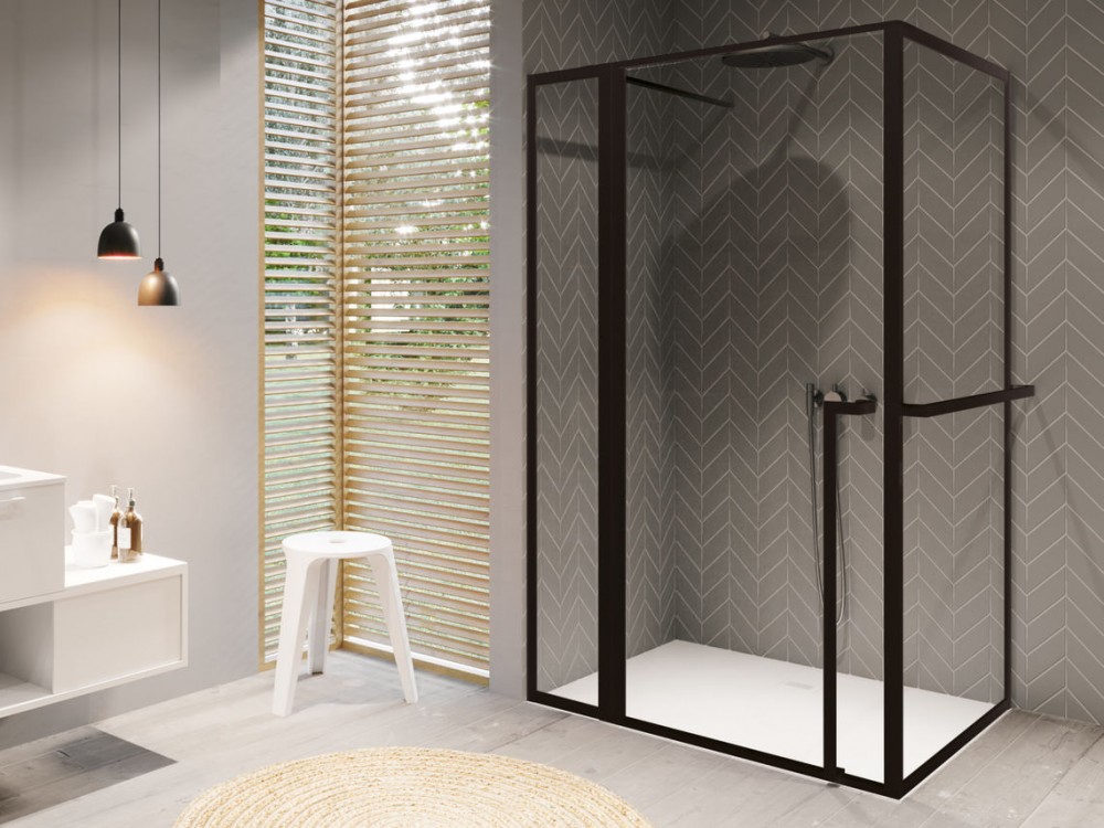 Душевой уголок Riho Lucid GD203 110x90 см черный/прозрачное стекло GD211B090