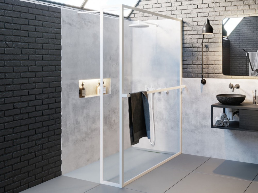 Стенка душевая Riho Lucid GD402 100 см белый/прозрачное стекло GD410W030