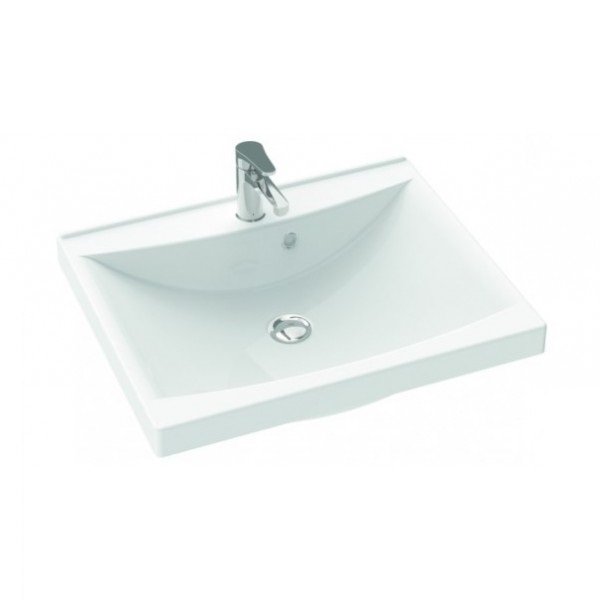 Раковина для ванной Marmorin Moris 600 врезная литой камень белый P_U_550_01_0600