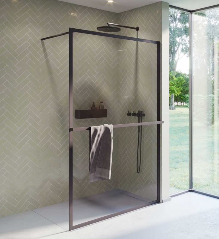 Стінка душова Riho Lucid GD400 100 см чорний/прозоре скло GD410B000