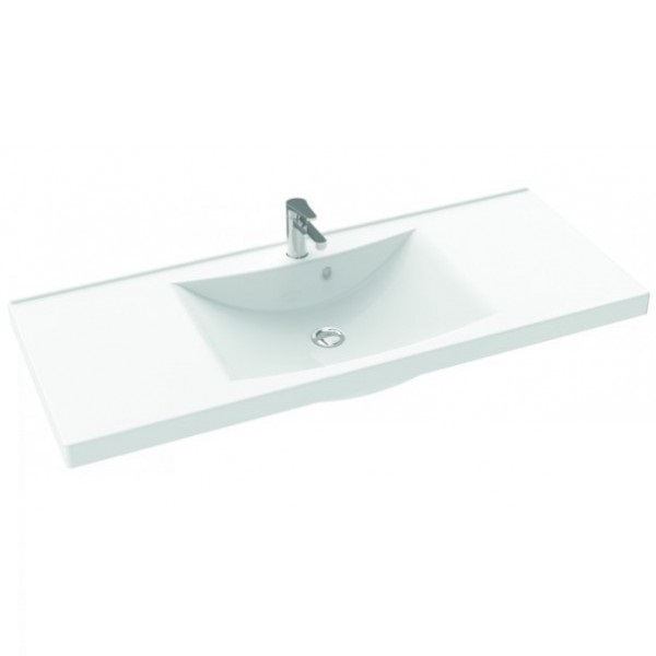 Раковина для ванной Marmorin Moris 1200 врезная с крылом литой камень белый P_U_550_04_1200