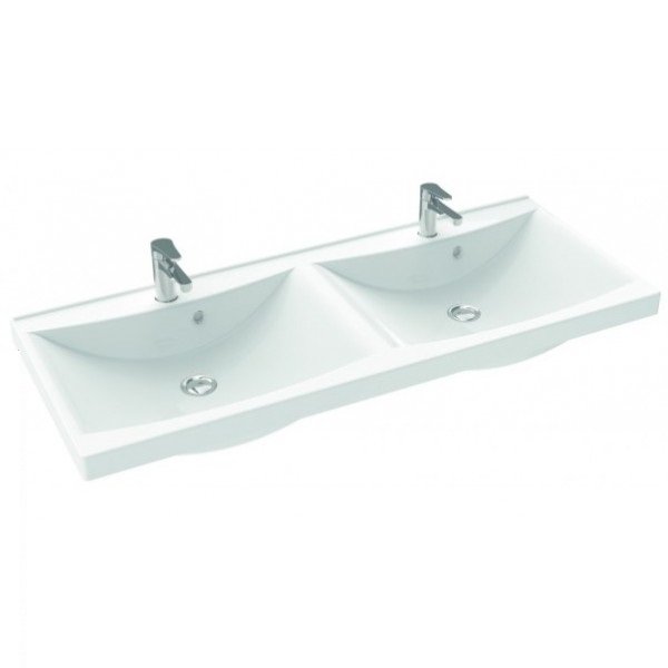 Раковина для ванной Marmorin Moris 1200 D врезная без крыла литой камень белый P_U_550_05_1200