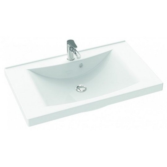 Раковина для ванной Marmorin Moris 800 врезная литой камень белый P_U_550_02_0800