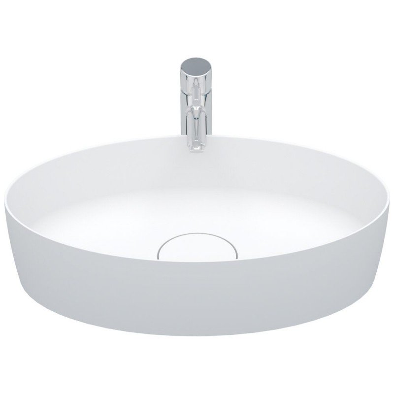 Раковина Riho Thin Oval 58х34,6 см искусственный камень белый матовый F70028